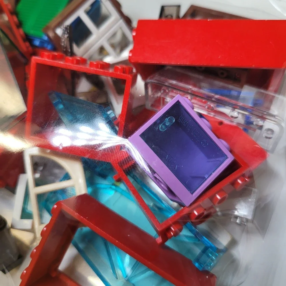 LEGO‎ Bulk Windows Doors Frames Shutters Glass Trans Clear Pieces Blue Red Lot - Picture 5 of 6